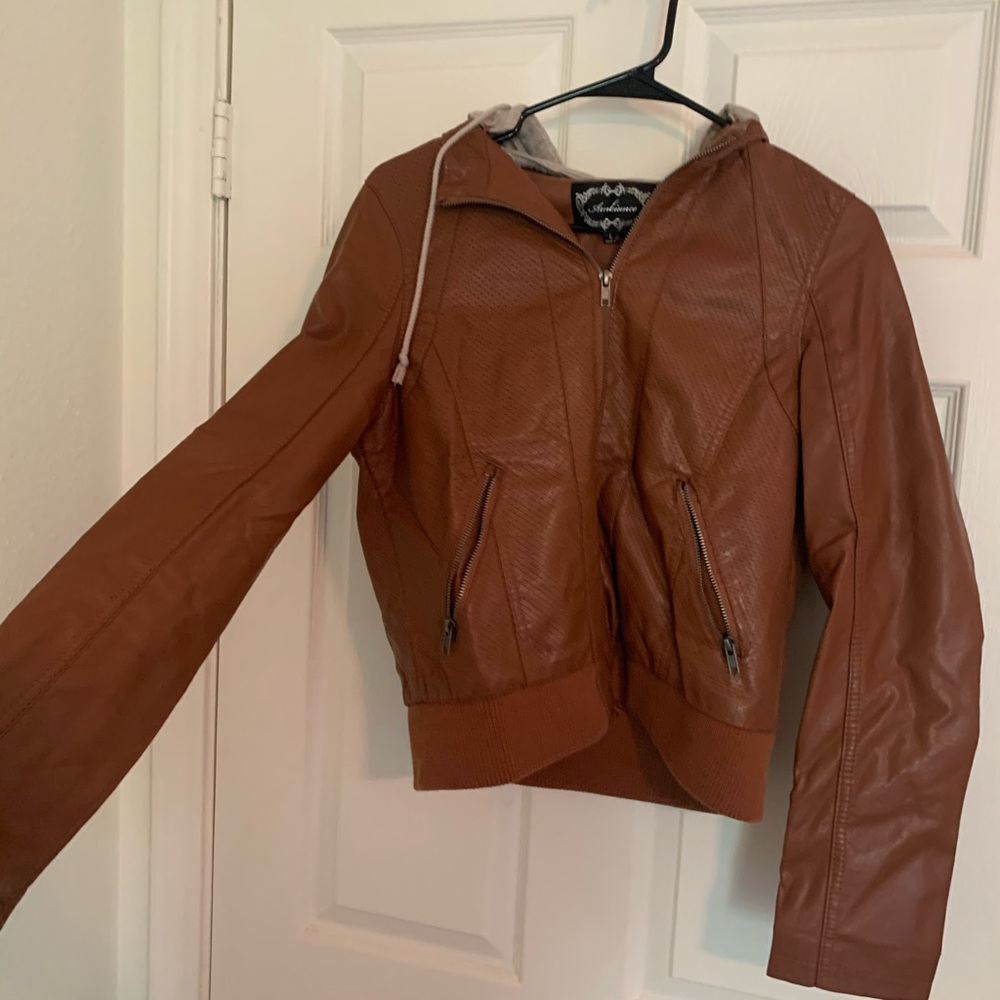 Brown faux leather jacket